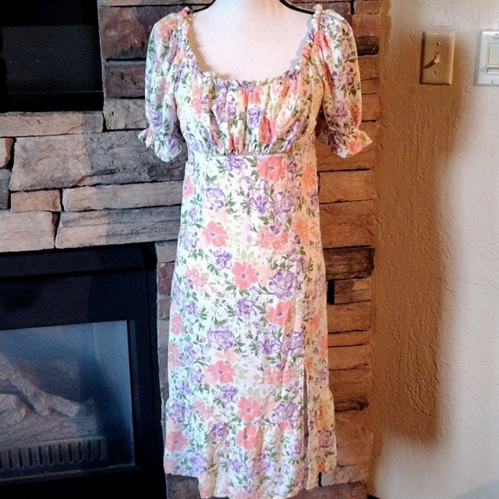 As U Wish Floral Dress Cottagecore